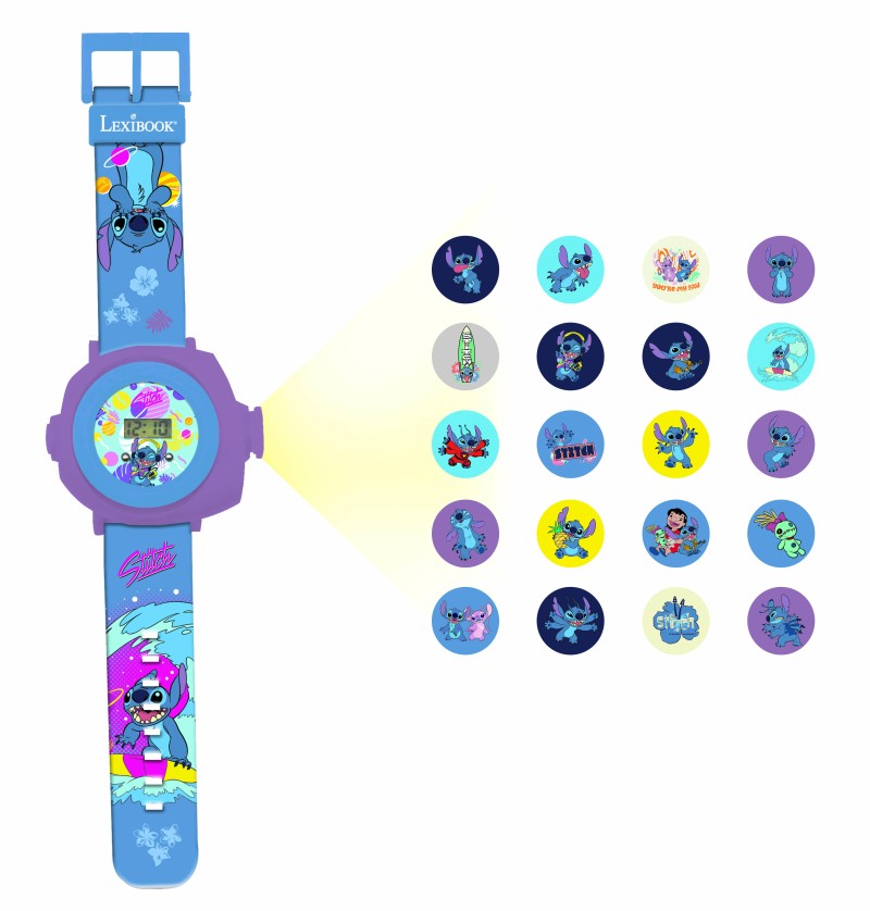 Lexibook digitální promítací hodinky Stitch s 20 obrázky
