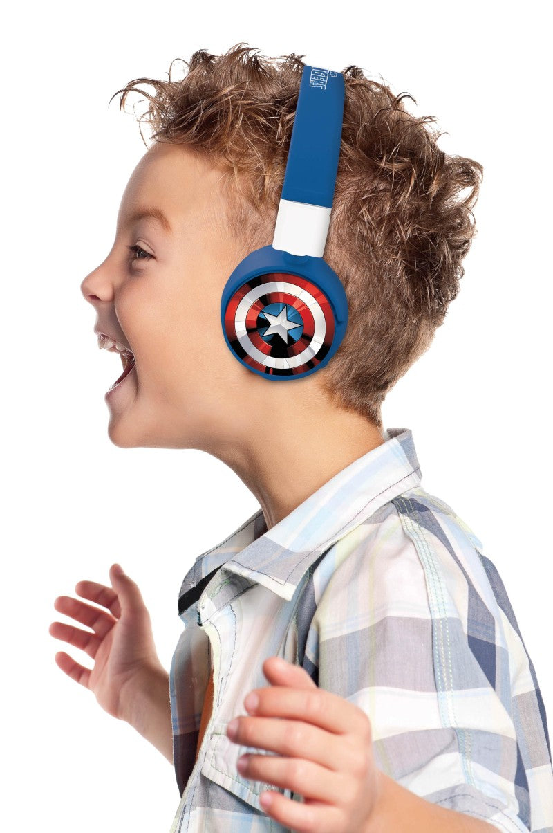 Lexibook 2v1 bluetooth skládací sluchátka Avengers s limitem hlasitosti