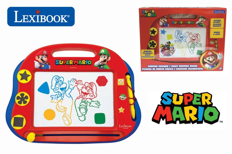 Lexibook vícebarevná kreslící tabulka Super Mario s razítky