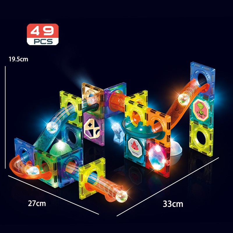 Kuličkodráha magnetická se světlem 49 ks