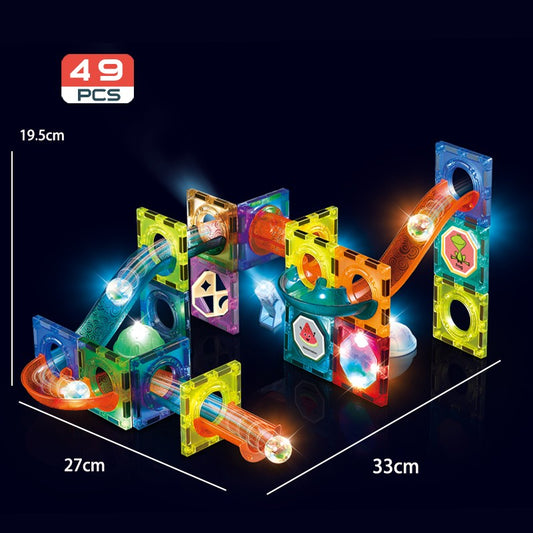 Kuličkodráha magnetická se světlem 49 ks