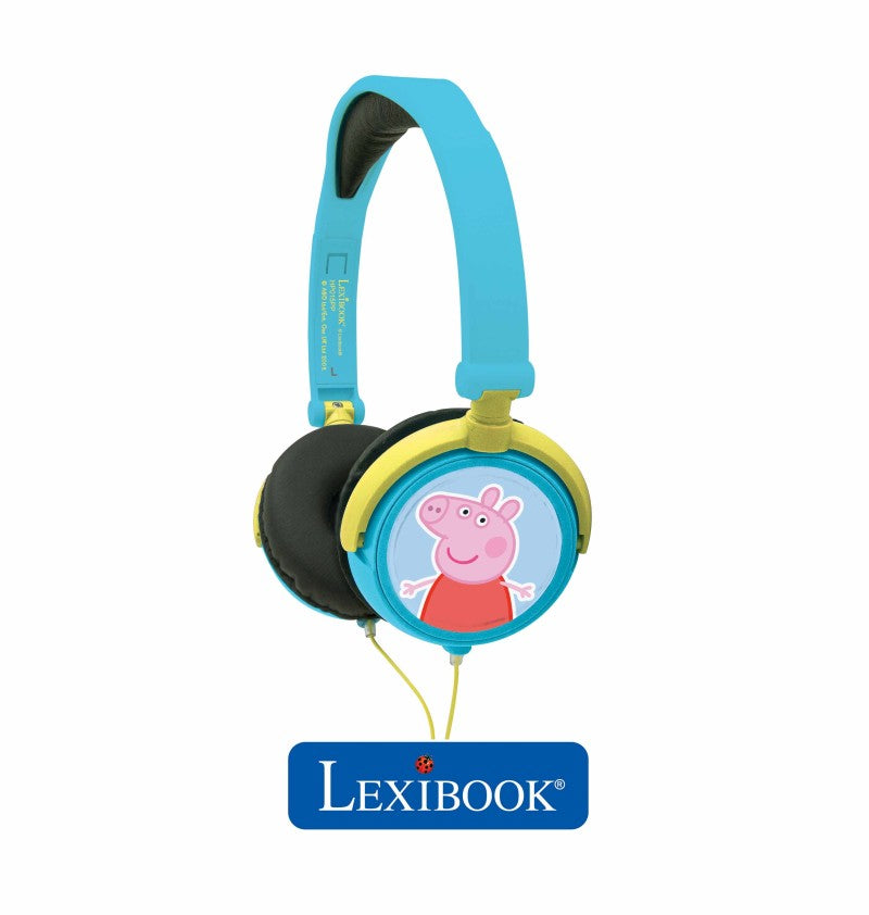 Lexibook skládací drátová sluchátka Prasátko Peppa s limitem hlasitosti