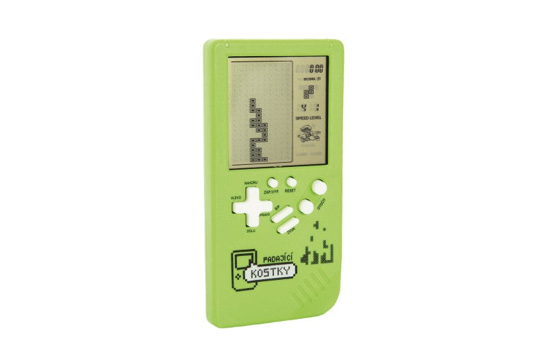 Digitální hra Padající kostky hlavolam plast 14x7 cm zelená