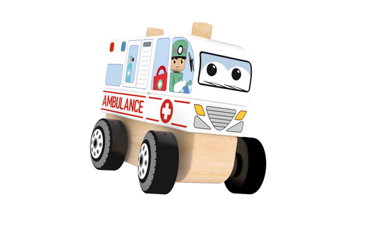 Skládací Dřevěné auto - ambulance