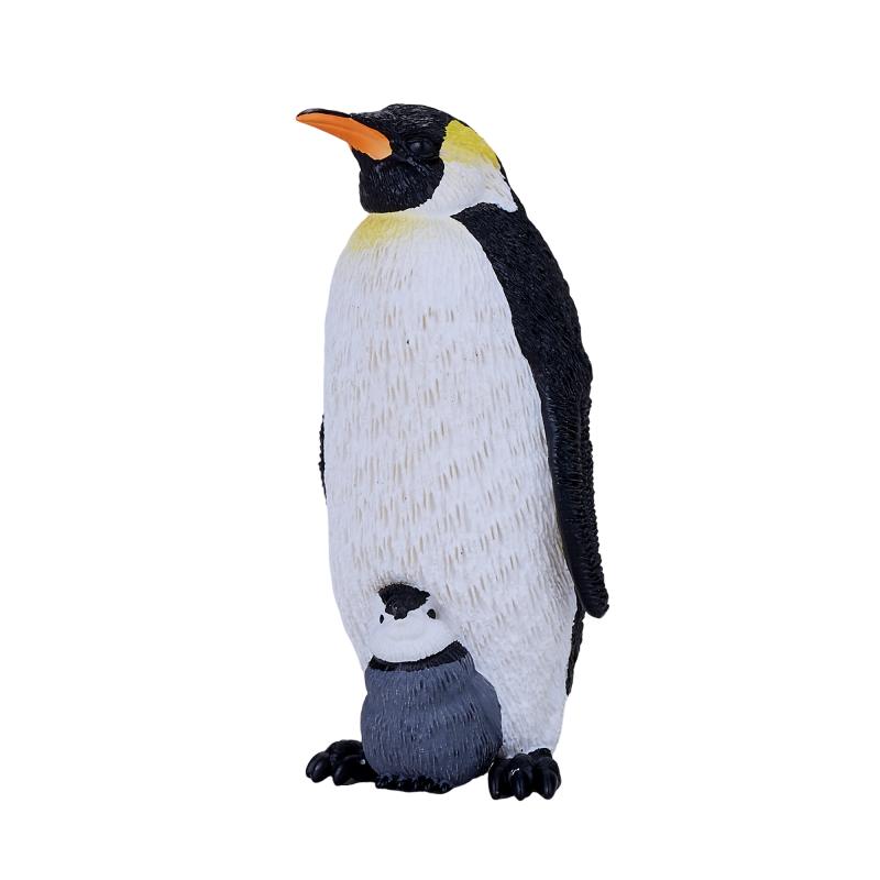 Tučňák císařský s mládětem figurka