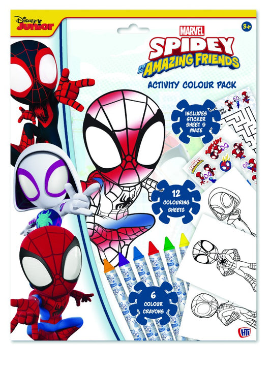 Spidey pracovní listy s barvami