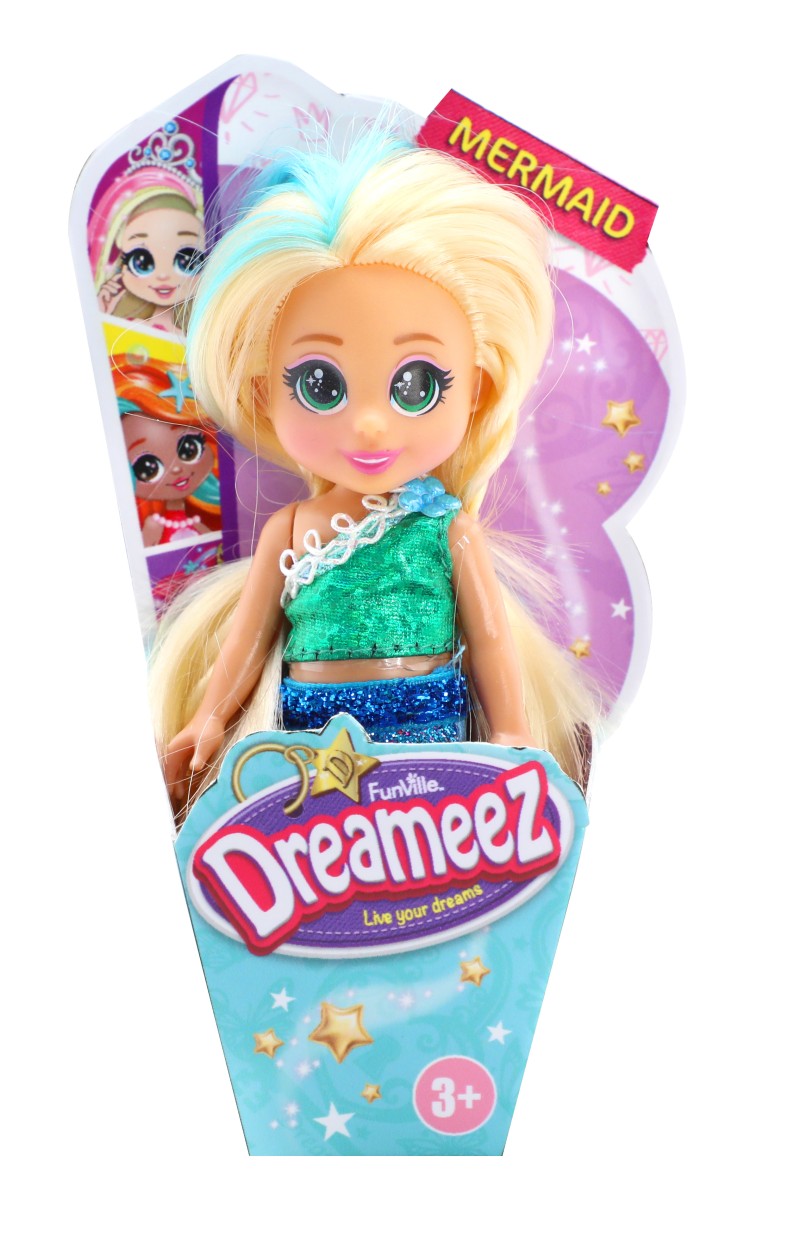 Dreameez mini mořská panna v kornoutku tmavě růžové vlasy