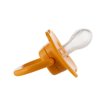 Set symetrických silikonových dudlíků BabiesBoo 0-6m 2ks oranžový
