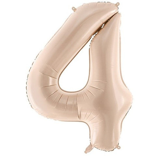 Balónek fóliový číslice "4" tmavě bežový 72 cm