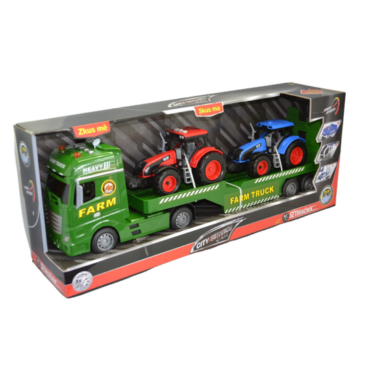City Service Car - 1:12 Farmářský tahač s vlekem a 2 traktory