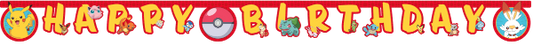 Banner papírový Happy Birthday Pokémon