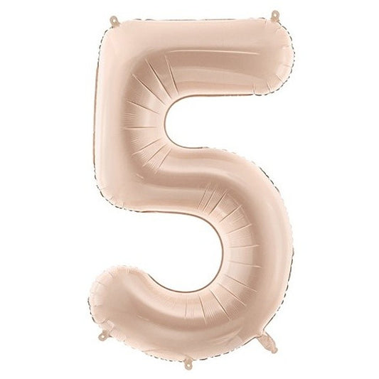 Balónek fóliový číslice 5 tmavě béžový 72 cm