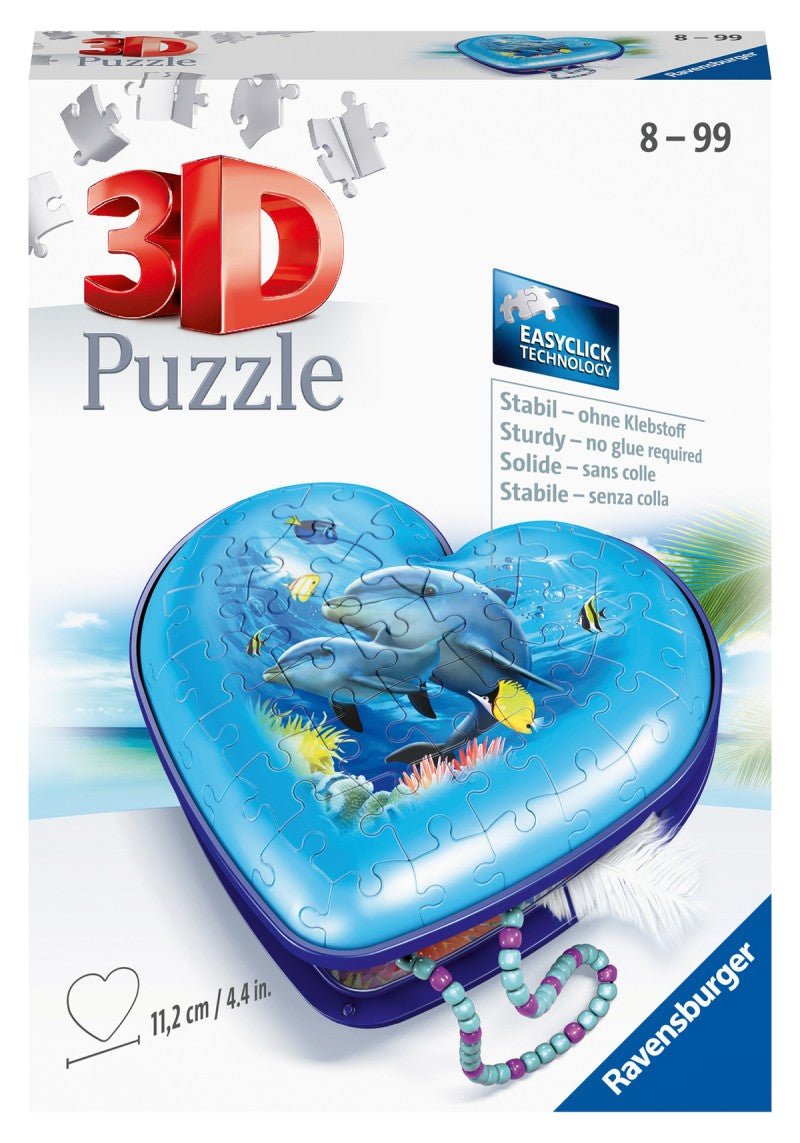 Puzzle 3D Srdce podmořský svět 54 dílků
