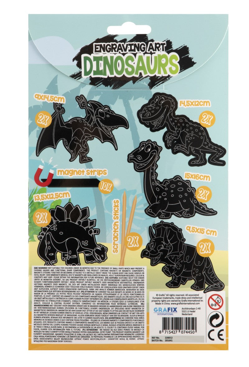 Vyškrabávací magnety Víly + Dinosauři
