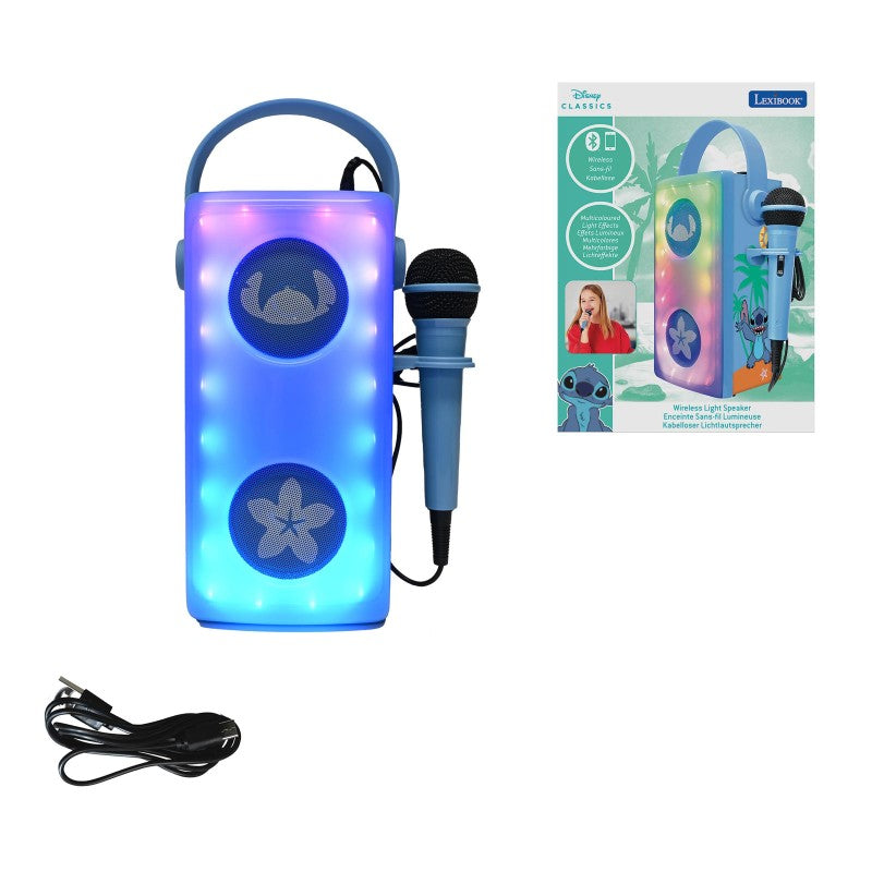 Lexibook bluetooth reproduktor Stitch s mikrofonem a světelnými efekty