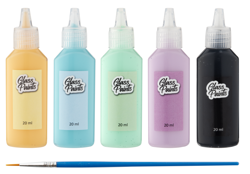 Barvy na sklo + štětec 5x20 ml