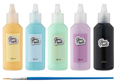 Barvy na sklo + štětec 5x20 ml