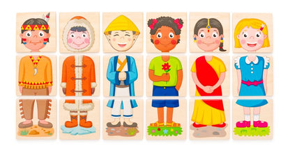 Puzzle - Lidé a povolání z celého světa, v dř. krabičce