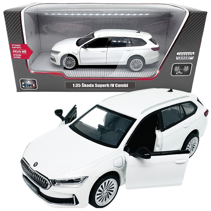 Škoda Superb IV Combi bílé 1:35