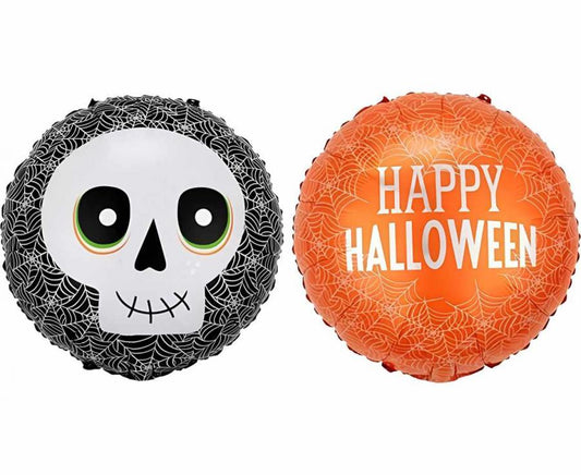 Balónek fóliový Lebka „Happy Halloween“, 46 cm