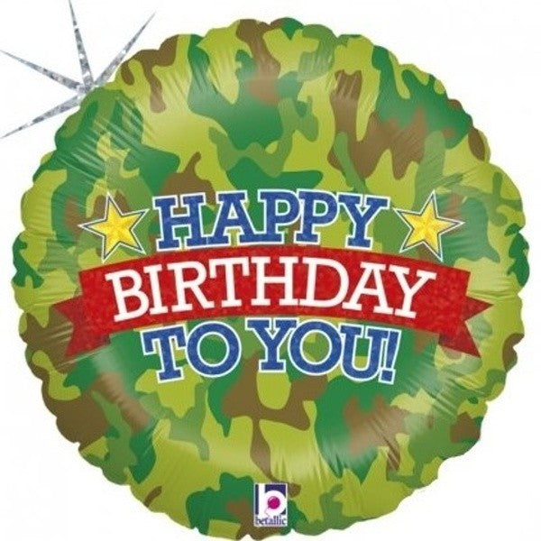 Balónek foliový Maskáč Happy Birthday 46 cm