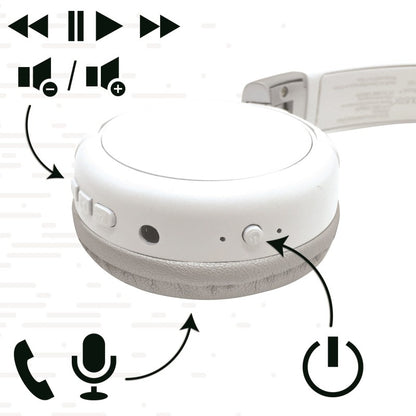 Lexibook 2v1 bluetooth skládací sluchátka bílá