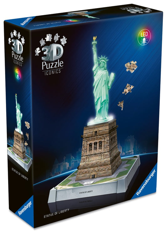 Puzzle 3D Iconics: Socha svobody (Noční edice)