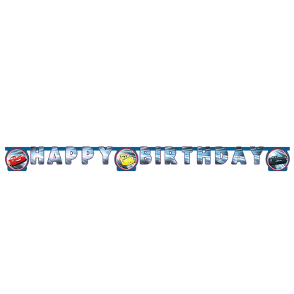 Banner papírový Happy Birthday Cars Victory Is Mine