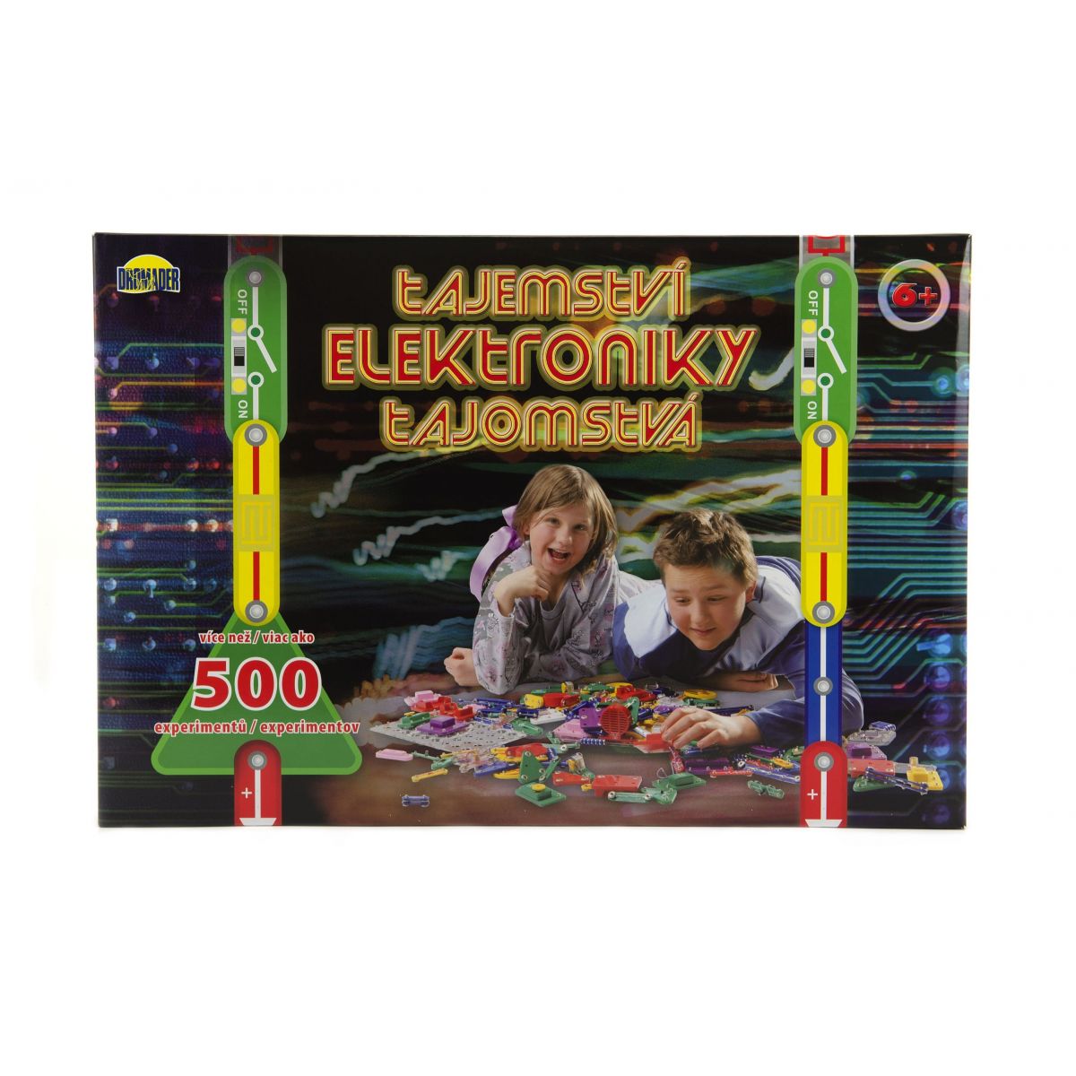 Tajemství elektroniky 500 experimentů na baterie v krabici 42x28,5x4cm od 6 let