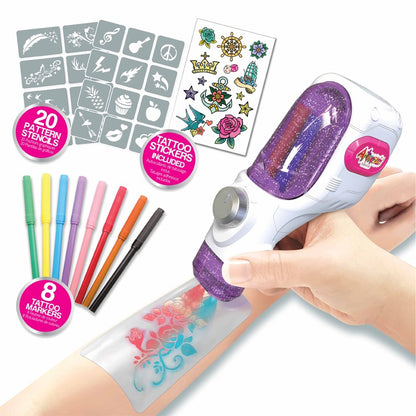 Airbrush tetovací studio s příslušenstvím 20 šablon