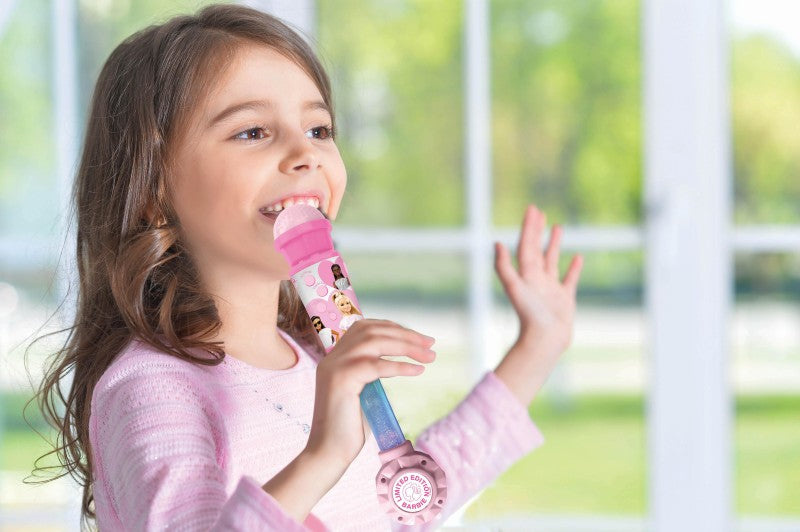 Lexibook svítící trendy mikrofon Barbie s melodiemi