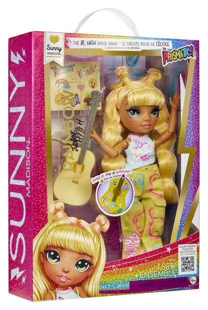 Rainbow High Junior Fashion panenka v rockové kapele - Sunny