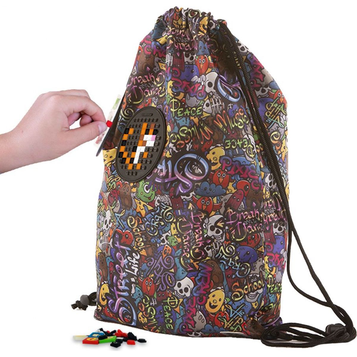 PIXIE CREW Grafitti Drawstring vak
