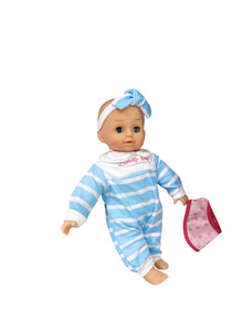 Panenka Bambolina Bebe 34 cm s 50 českými slovy růžový overal
