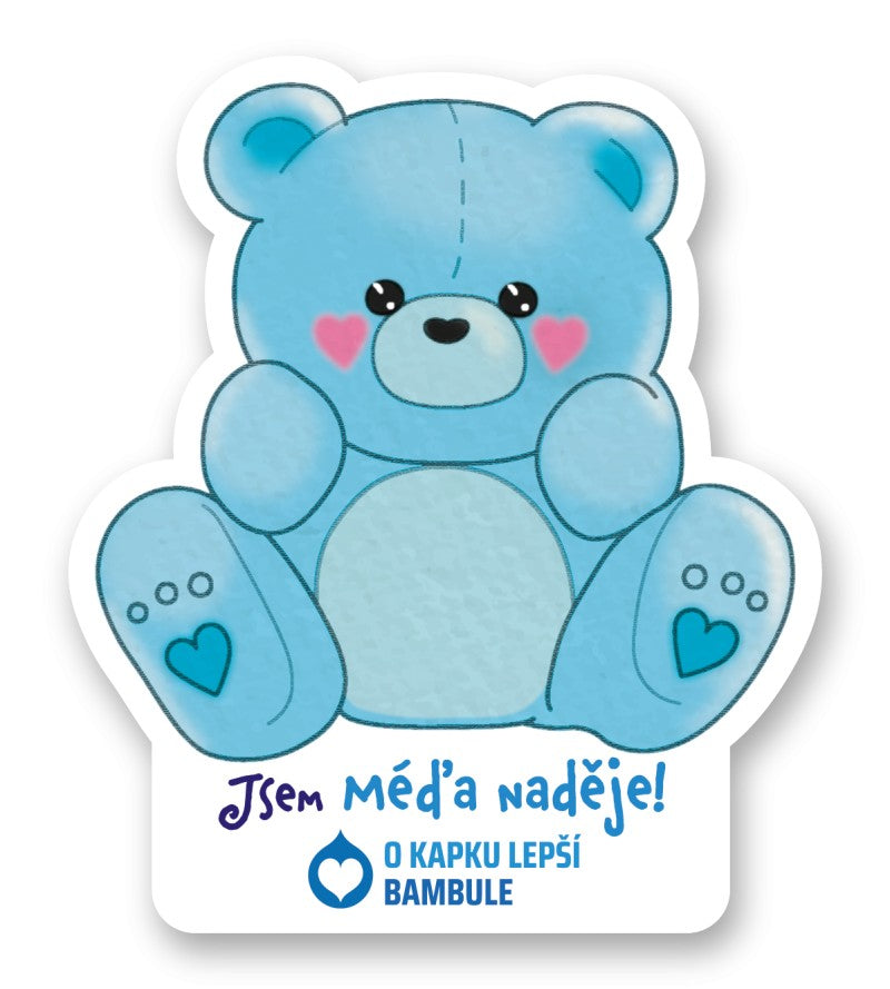 Samolepka Kapka naděje 50 Kč modrá