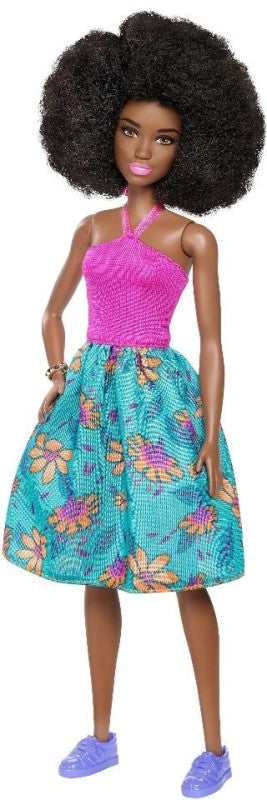 Barbie modelka tyrkysová sukně a top s duhou