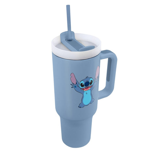 Lilo a Stitch cestovní hrnek s brčkem modrý