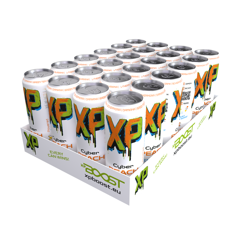 XP BOOST energetický DRINK - CYBER PEACH  - 0.5 l