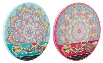 Diamantové malování mandala růžová