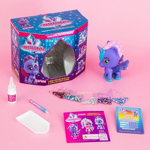 Figurka galaktického jednorožce Crystalverse  sv. fialová
