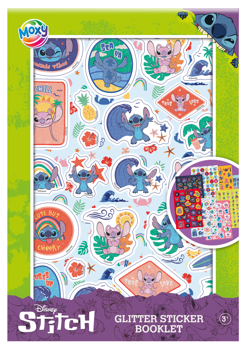 Třpytivé samolepky Stitch A5 8 archů