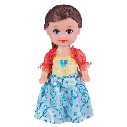 Princezna Sparkle Girlz malá v kornoutku růžovo-zelené šaty- hnědé vlasy