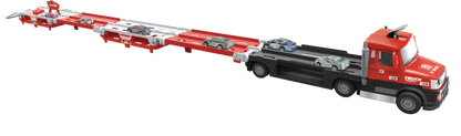 Hasičský truck 2v1 se světlem a zvukem a 6 auty