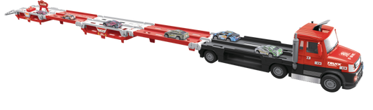 Hasičský truck 2v1 se světlem a zvukem a 6 auty