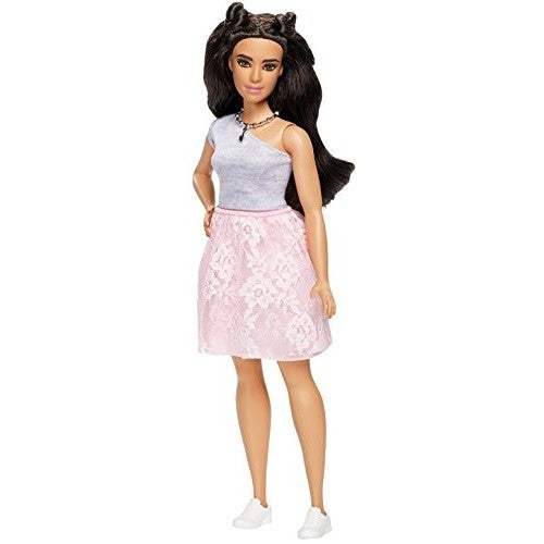 Barbie modelka tyrkysová sukně a top s duhou