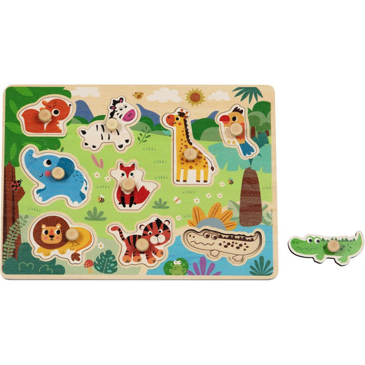 BABU - Dřevěné vkládací puzzle Safari