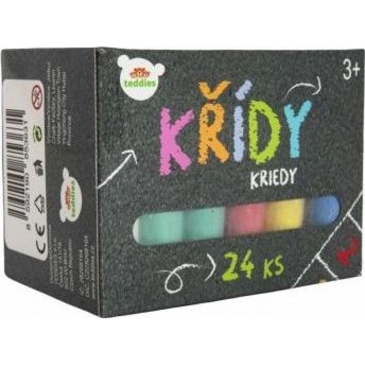 Křídy barevné chodníkové 24ks v krabičce 15x11x10cm