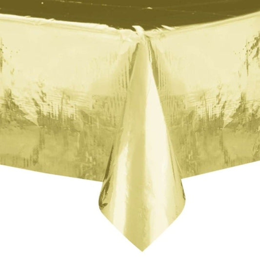 Ubrus plastový metalicky zlatý 137 x 274 cm