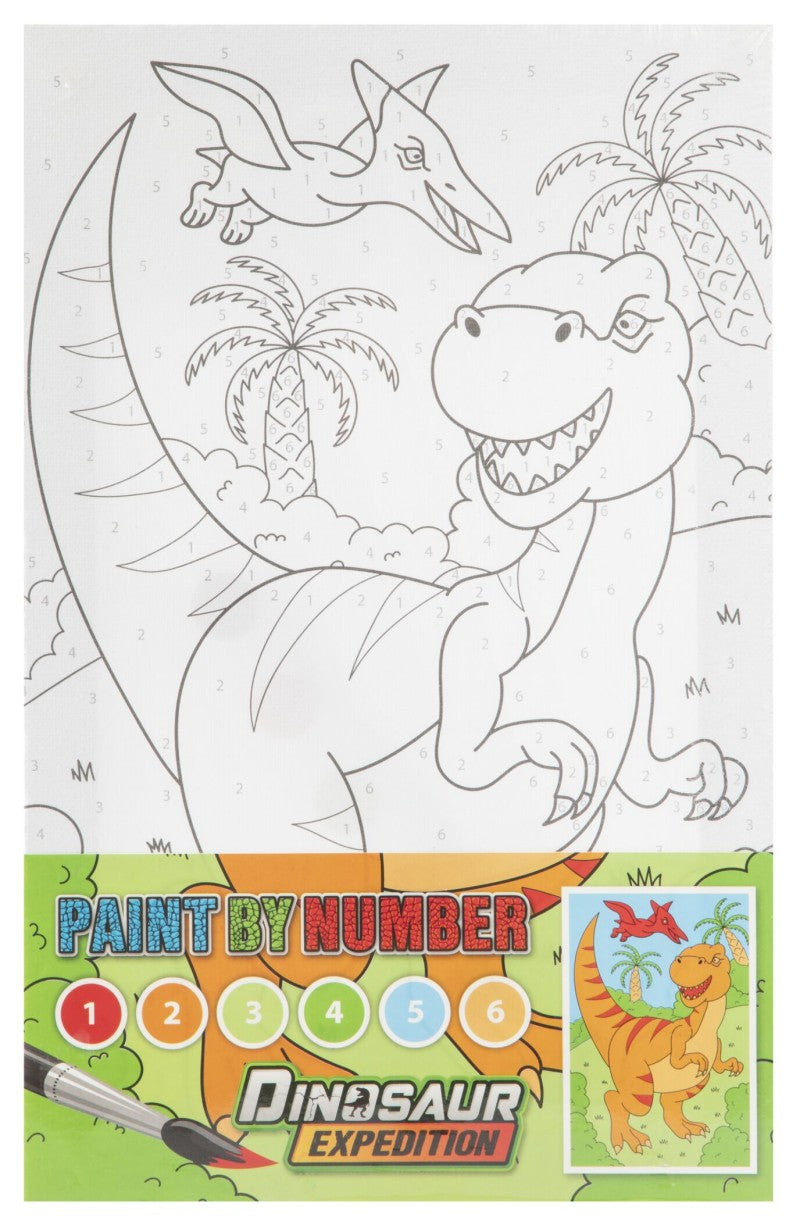 Malování podle čísel + vodovky Dinosaurus