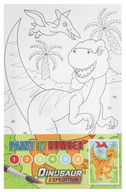 Malování podle čísel + vodovky Dinosaurus